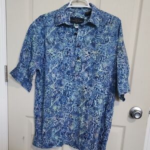 Nautica Blue Patterned Men's Casual Shirt
